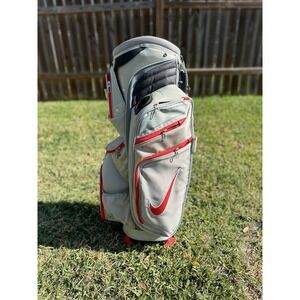 Nike M9 Cart II 14-Way Divider Golf Bag Unisex Gray Red Vintage *Stained